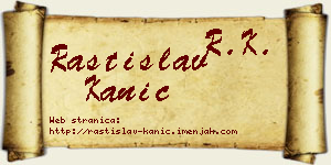 Rastislav Kanić vizit kartica